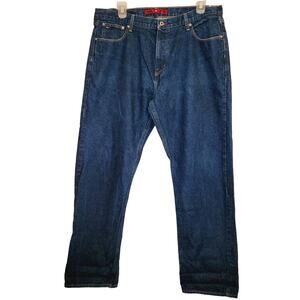 Tommy Hilfiger Mens Freedom Fit relaxed straight leg 100% cotton blue jeans tall